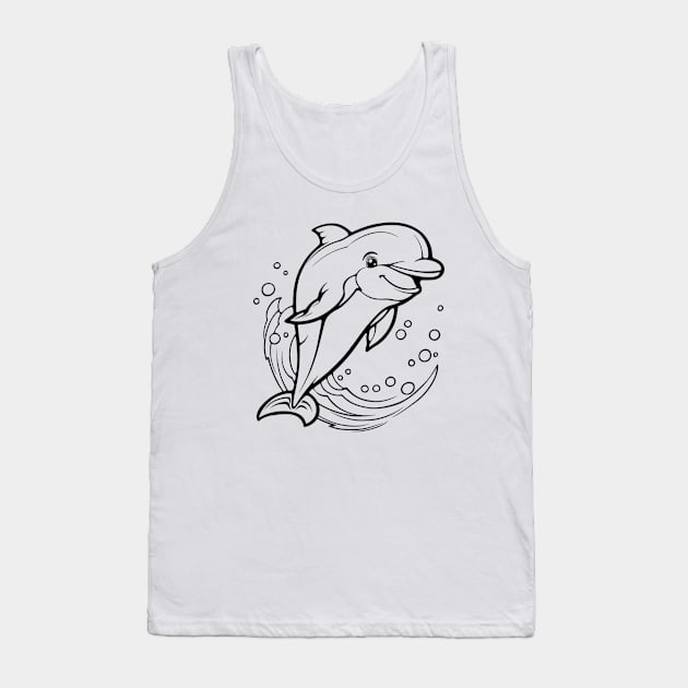 I Love Dolphins Tank Top by Art ucef